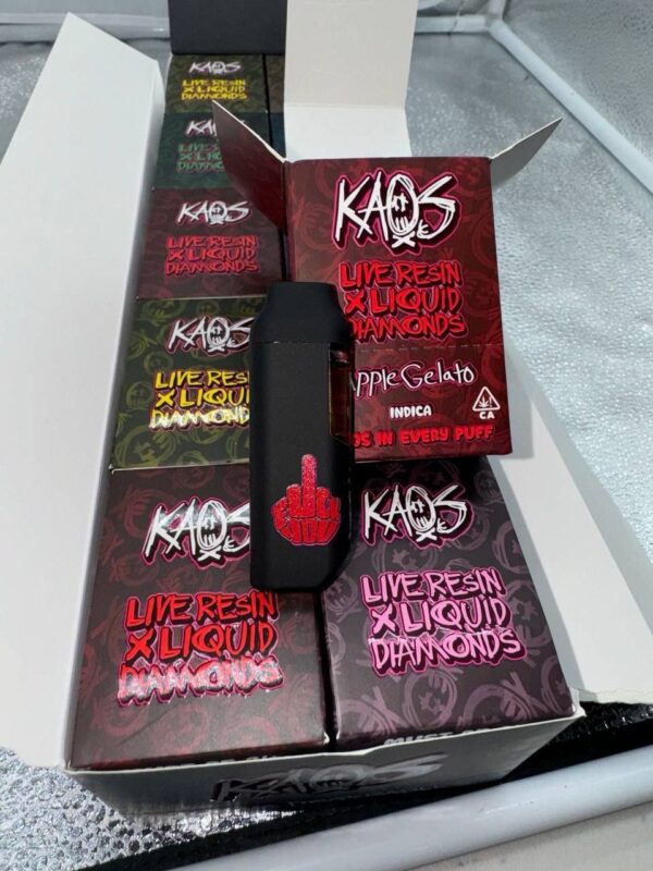 Kaos Live Resin X Liquid Diamonds blends potent live resin and liquid diamonds, offering unmatched flavor, strength, and a premium cannabis experience.