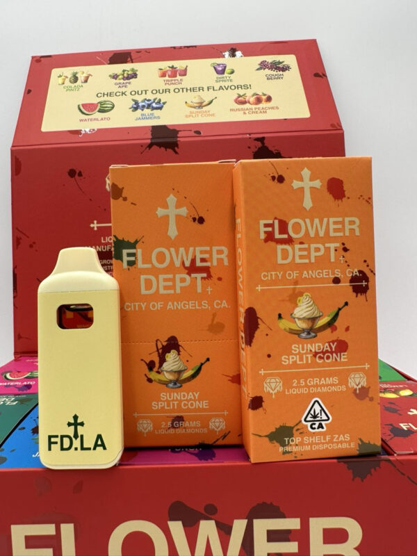 The Flower Dept 2.5G Disposable offers a sleek, user-friendly vape with premium cannabis oil, providing smooth, long-lasting hits and a variety of flavors