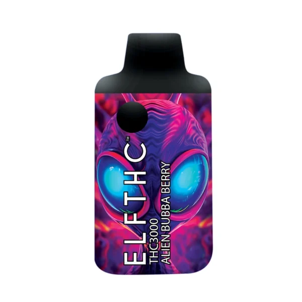 The ELF THC Disposable Vape Bar Alien Bubba Berry offers a balanced hybrid experience with sweet berry flavor and potent effects.