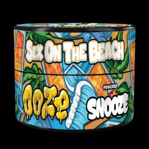 Experience Sex on the Beach Snooze Ooze Hash Rosin in a 2g jar. Enjoy tropical flavors, potent effects, and a clean, solventless concentrate for a premium