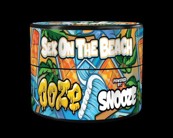 Experience Sex on the Beach Snooze Ooze Hash Rosin in a 2g jar. Enjoy tropical flavors, potent effects, and a clean, solventless concentrate for a premium