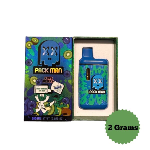 Packman Kiwi Berry is a fruity hybrid with sweet kiwi and berry flavors, offering uplifting effects and relaxing body sensations for stress relief