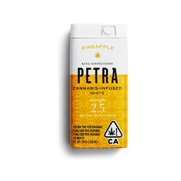 Petra Pineapple Mints deliver a tropical, refreshing flavor with precise cannabis dosing, offering a discreet, enjoyable experience for any occasion.