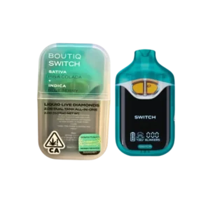 Experience the tropical fusion of Piña Colada and Blueberry with the Boutiq Disposable V4, offering smooth, flavorful vaping with every puff.
