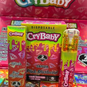 CryBaby Pink Starburst offers a sweet, candy-like flavor with uplifting, euphoric effects, providing a smooth, balanced cannabis experience for all.