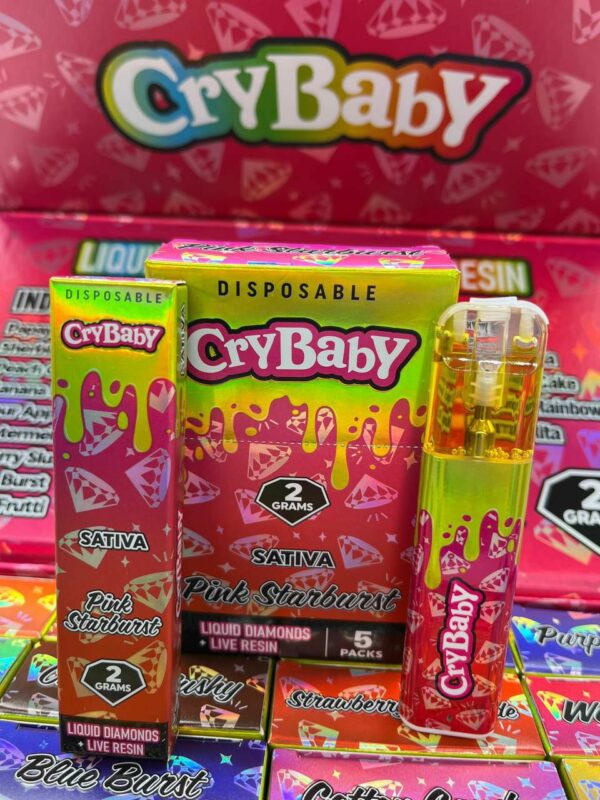 CryBaby Pink Starburst offers a sweet, candy-like flavor with uplifting, euphoric effects, providing a smooth, balanced cannabis experience for all.