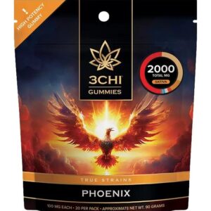 3CHI | True Strains High Potency Gummies Phoenix Sativa | 2000mg - 20ct