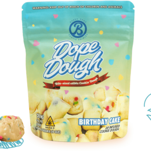 Baked Bags | Dope Dough - Birthday Cake Edibles | D9 THC Cookie Dough Bites | 5mg - 40ct