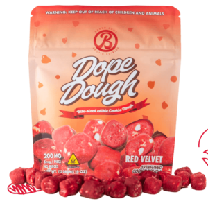 Baked Bags | Dope Dough - Red Velvet Edibles | D9 THC Cookie Dough Bites | 5mg - 40ct