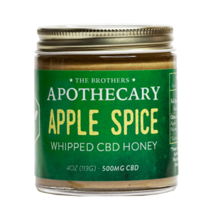 Savor the cozy blend of apple and spice with Brothers Apothecary Whipped CBD Honey. 500mg CBD for relaxation and wellness.