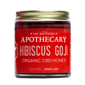 Savor the benefits of hibiscus, goji, and 500mg CBD with Brothers Apothecary Hibiscus Goji CBD Honey. Relaxation and wellness in 4oz.