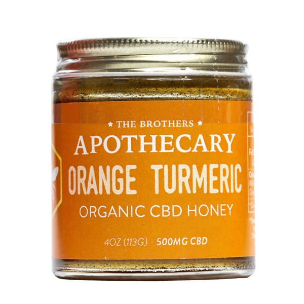 Enjoy the natural benefits of CBD with Brothers Apothecary Orange Turmeric CBD Honey. 500mg CBD for wellness, inflammation relief, and balance.