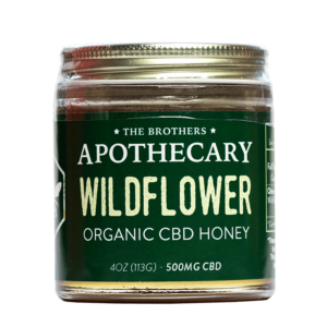 Experience the calming benefits of CBD with Brothers Apothecary Wildflower CBD Honey. 500mg CBD in 4oz for wellness and relaxation.