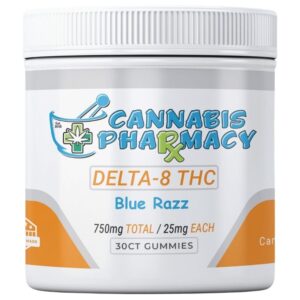 Cannabis Pharmacy Delta-8 THC Gummies | 25mg - Blue Raspberry - 30ct