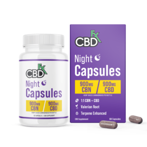 CBDfx | CBD Capsules - Night | 900mg CBD + 900mg CBN - 60ct