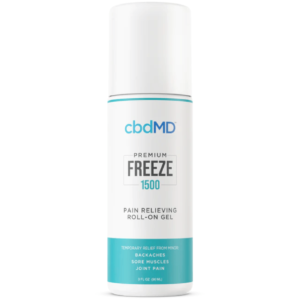 CBDMD 1500mg CBD Freeze Roll-On provides targeted pain relief with cooling menthol and broad-spectrum CBD, easing soreness and inflammation effectively.