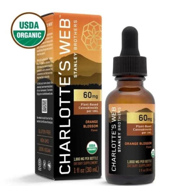 Charlotte’s Web Full Spectrum CBD Extract Orange Blossom offers 60mg CBD in 30mL. Support relaxation, stress relief, and overall wellness.