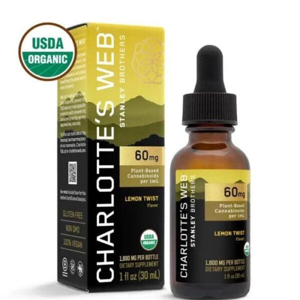 Experience wellness with Charlotte’s Web Full Spectrum CBD Oil Lemon Twist. 60mg per serving, 30mL bottle, natural flavor, and effective support.