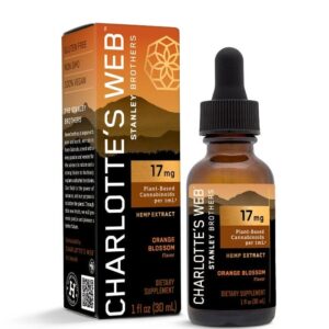 Charlotte’s Web Full Spectrum CBD Oil Orange Blossom offers 17mg CBD per 30mL. Enjoy relaxation, stress relief, and wellness in a refreshing flavor.