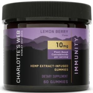 Boost immunity and overall wellness with Charlotte's Web Full Spectrum CBD Gummies. 10mg CBD per gummy, 60-count, vegan, and gluten-free.