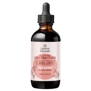 Lazarus Naturals Pet CBD Tincture (2400mg) in Wild Salmon flavor supports joint health, mobility, and comfort for pets with natural, effective ingredients.