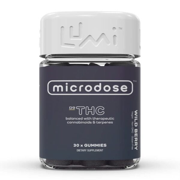 Lumi Labs Wild Berry Microdose THC Gummies combine 3mg D9, 12mg CBD, and 3mg CBN for a balanced, calming, and enjoyable experience.