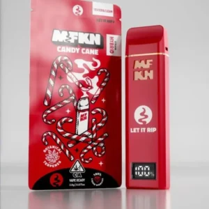 Enjoy a refreshing, sweet vape with MFKN Disposable 2G Candy Cane, offering a smooth minty flavor and hassle-free, long-lasting use.