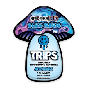 sporesMD | Trips Blue Magic Mushroom Gummies | 10ct bag