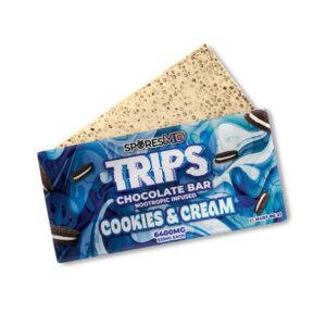 sporesMD | Trips Cookies & Cream Magic Mushroom Chocolate Bar | 12 squares per bar