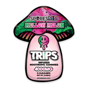 sporesMD | Trips Mellow Melon Magic Mushroom Gummies | 10ct bag