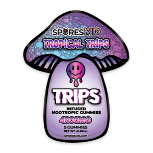 sporesMD | Trips Tropical Trips Magic Mushroom Gummies | 10ct bag