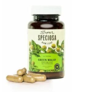 Super Speciosa Green Malay Kratom Capsules (60ct) offer balanced energy, focus, and relaxation in a convenient, easy-to-dose form for daily use.