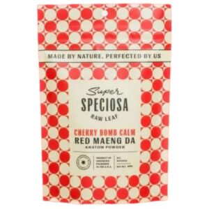 Super Speciosa | Red Maeng Da Kratom Powder | Cherry Bomb Calm Flavored Kratom Powder - 100g