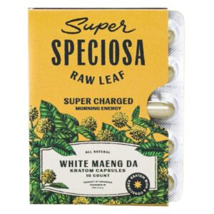 Super Speciosa | White Maeng Da Kratom Capsules | (10ct)