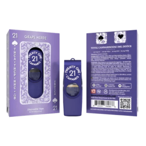 Twenty One | Grape Nerdz THC Vape Pen | THCA & THCP Disposable Vape | 2g - Indica