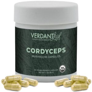 Boost mental clarity and energy with Verdant Leaf Cordyceps Mushroom Capsules. 60ct of powerful mushroom nootropics for enhanced focus and vitality.