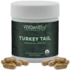 Verdant Leaf's Turkey Tail Mushroom Capsules support immune function, digestion, and overall vitality with 60 organic capsules for enhanced wellness.