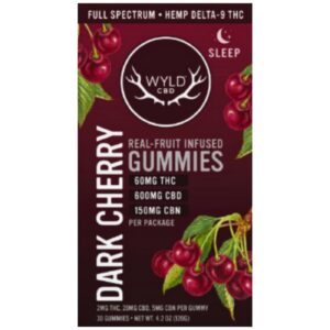 WYLD | Dark Cherry Sleep Gummies | 2mg Delta-9 THC + 20mg CBD + 5mg CBN | - 30 Count