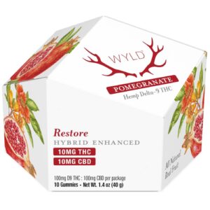 WYLD | Pomegranate Gummies | 10mg Delta-9 THC + 10mg CBD - 10 Count