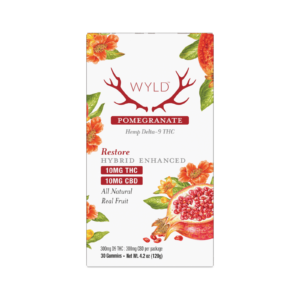 WYLD | Pomegranate Gummies | 10mg Delta-9 THC + 10mg CBD - 30 Count