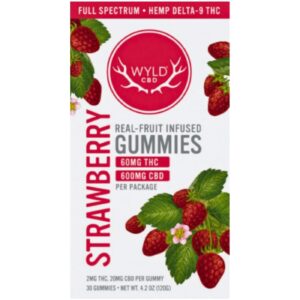 WYLD | Strawberry Gummies | 2mg Delta-9 THC + 20mg CBD| - 30 Count